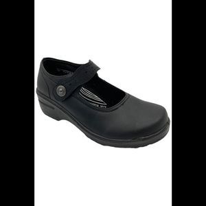 Easy Works Women's Letsee Platform Leather Mary Janes Black - Medium